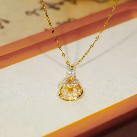 High-end zirconia necklace(24k gold plated)
