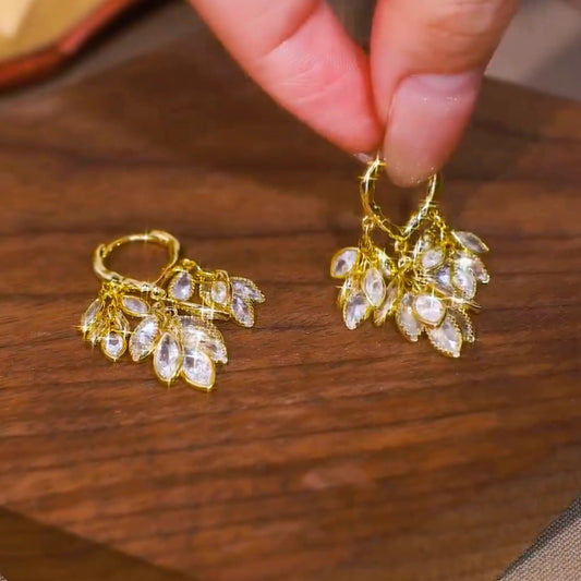 Cubic zirconia gold plated earrings
