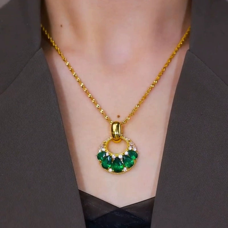 Emerald Royale necklace(24k gold plated)