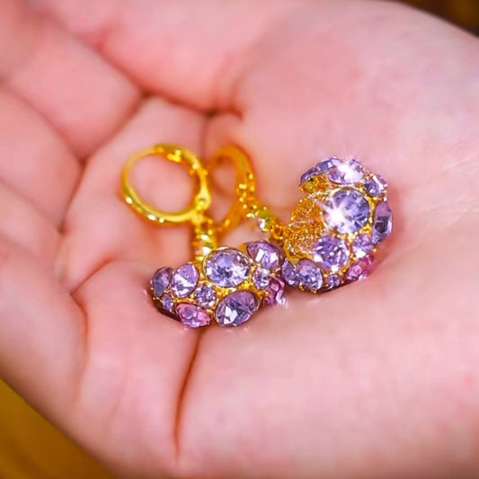 Diamond zircon mesh earrings(24k gold plated)