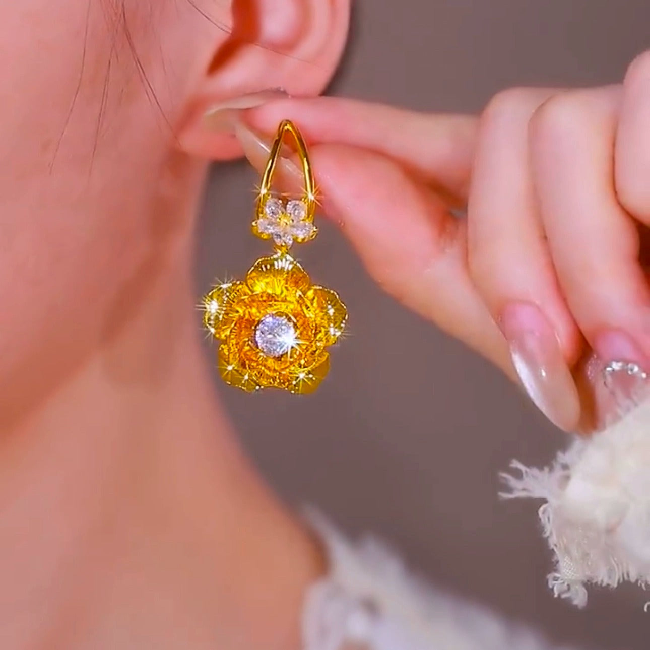 Noor-e-Gul Earrings(24k gold plated)