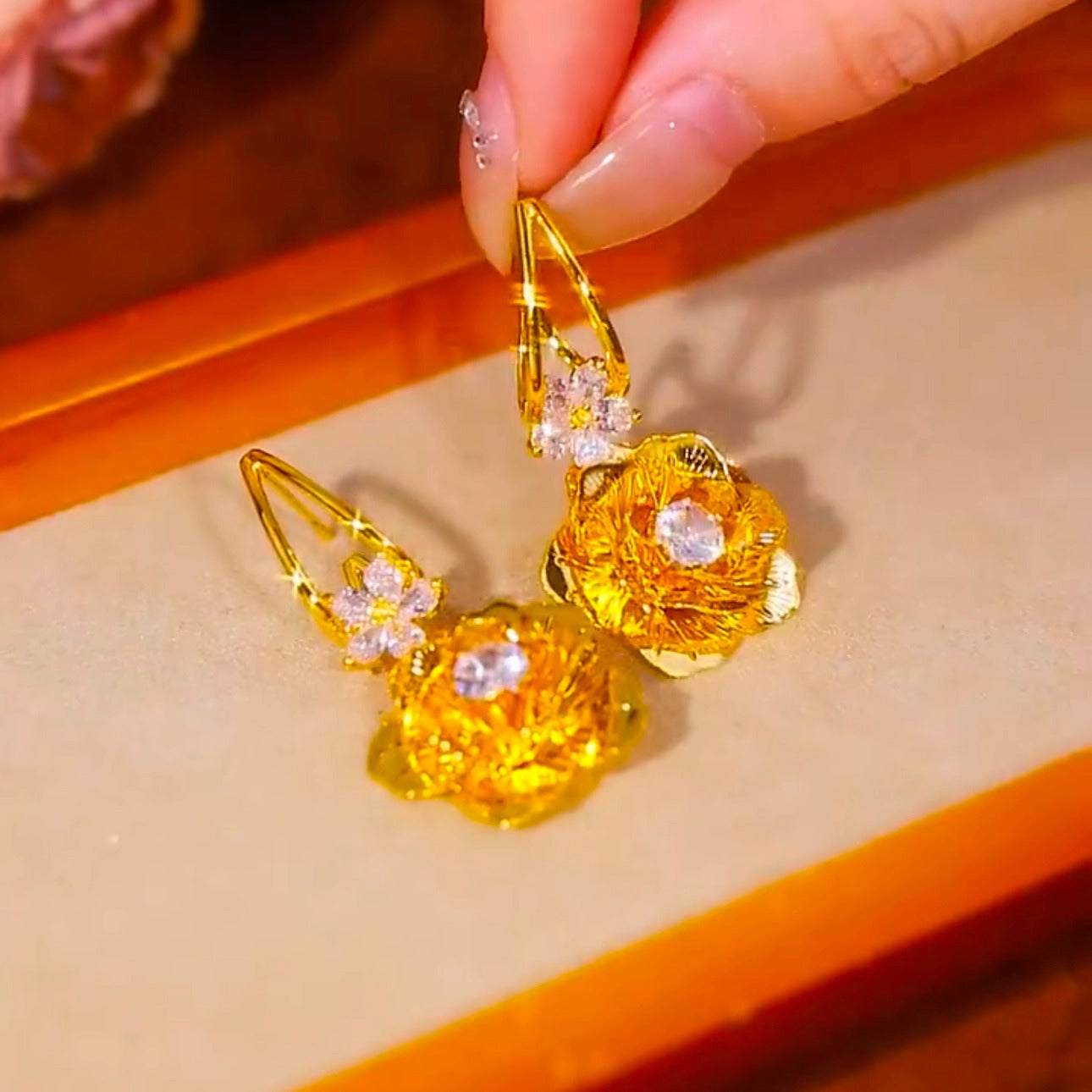Noor-e-Gul Earrings(24k gold plated)