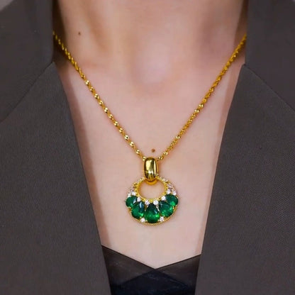 Emerald Royale necklace(24k gold plated)