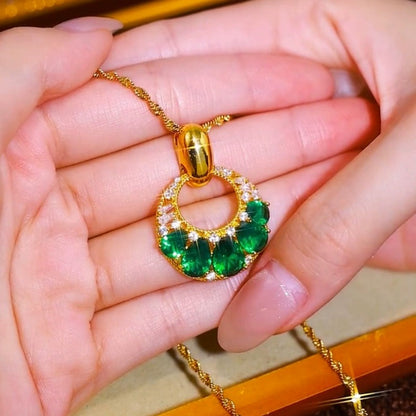 Emerald Royale necklace(24k gold plated)