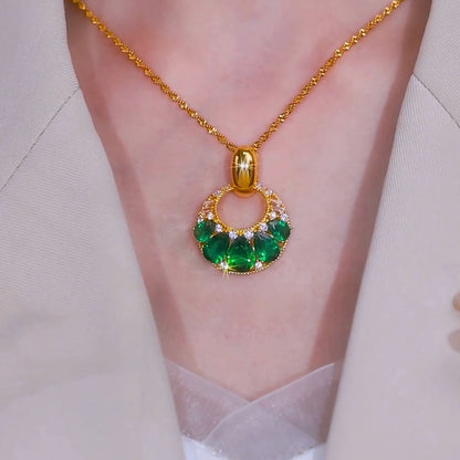Emerald Royale necklace(24k gold plated)