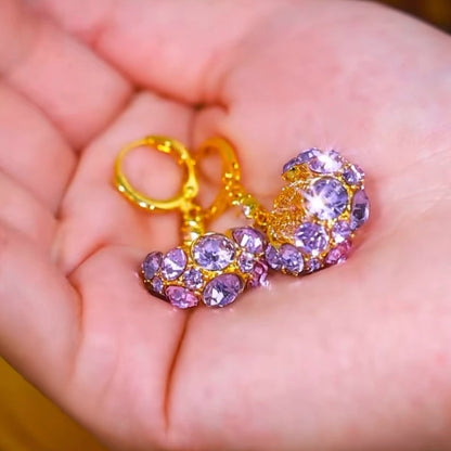 Diamond zircon mesh earrings(24k gold plated)